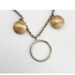 Silver silver 925 Curb Chain Constume Jewelery Vintage Pendant Necklace - 14"